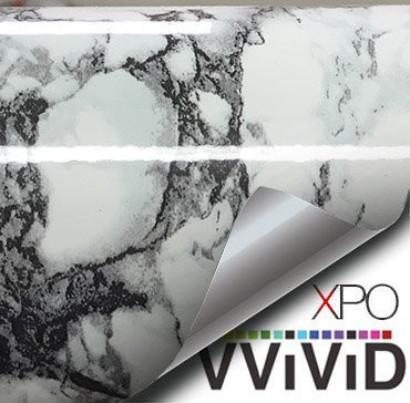 White with black vein marble vinyl wrap