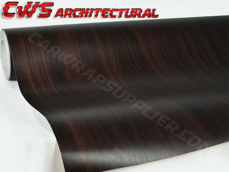 mahogany architectural wood grain vinyl wrap