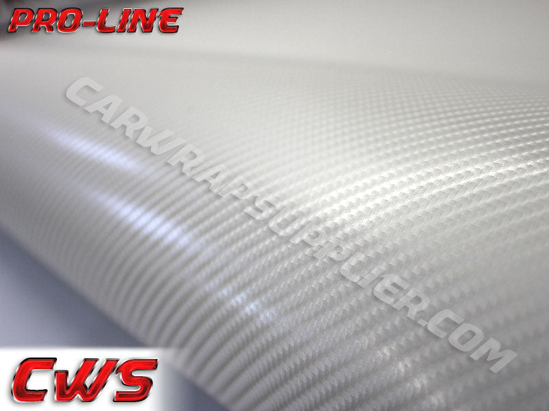 White TrueR Carbon Fiber Car Wrap Vinyl Film