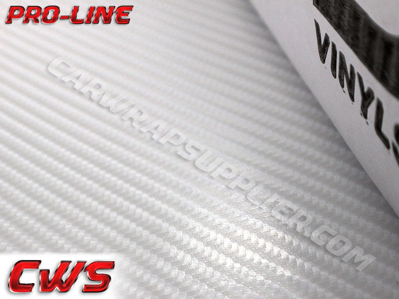 White TrueR Carbon Fiber Car Wrap Vinyl Film
