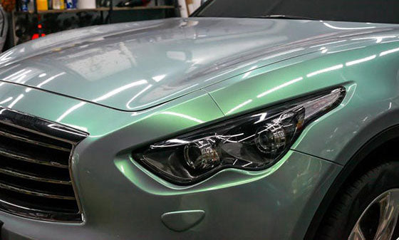 Color Shifting Grey to Green Metallic CWS Color Paint Protection Film High Gloss on carwrapsupplier.com