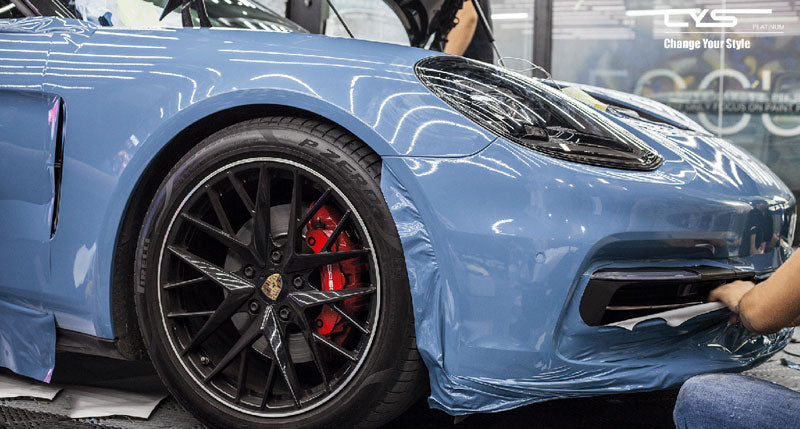 Porcelain Blue CWS Color Paint Protection Film High Gloss on carwrapsupplier.com