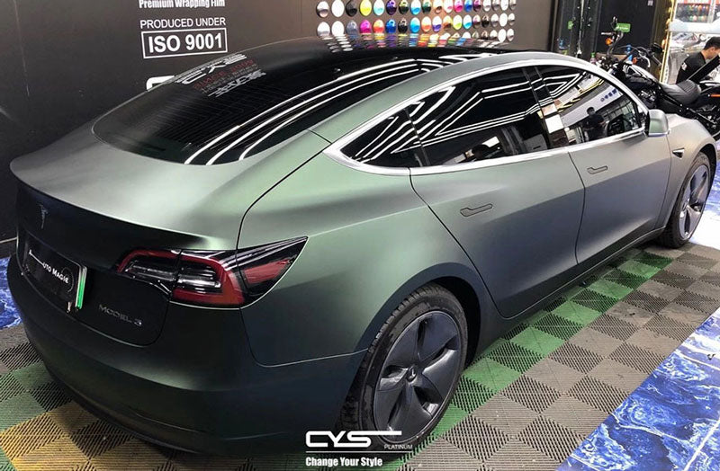 Platinum Matte Jasper Green Pearl X-SM28 car wrap