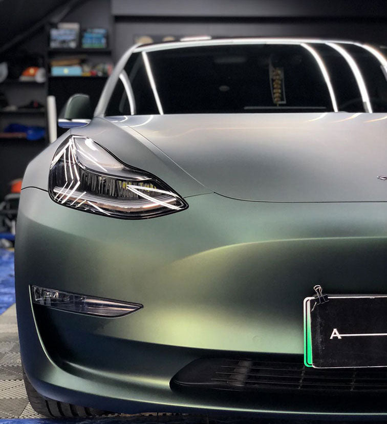 Platinum Matte Jasper Green Pearl X-SM28 car wrap