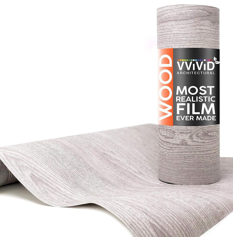 Architectural Vintage Light Grey Wood Contact Film