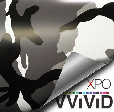 Snow white camouflage vinyl wrap
