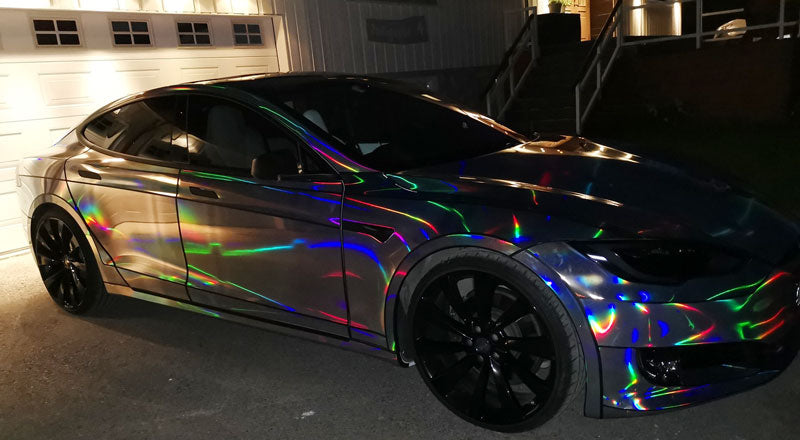 Black Holographic Chrome Vinyl Wrap from CWS