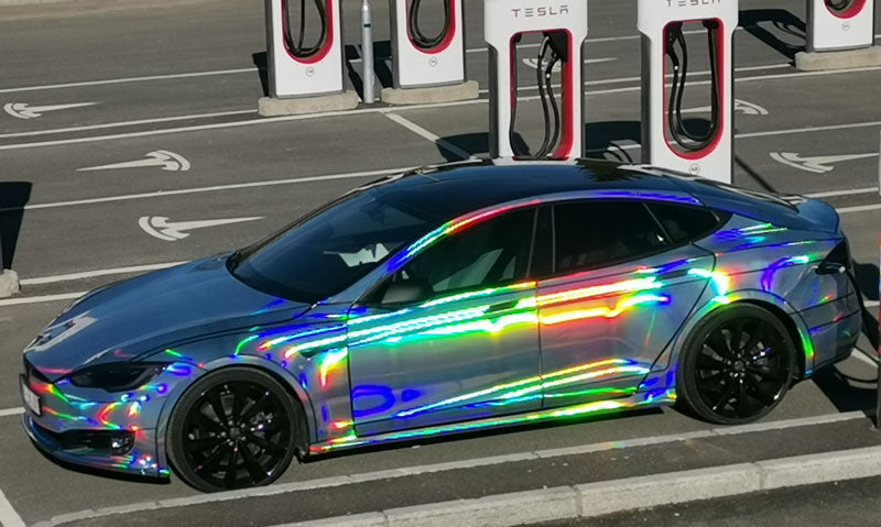 Black Holographic Chrome Vinyl Wrap from CWS