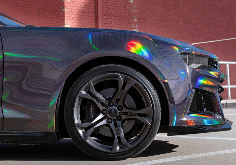HoloHex Chrome Black Car Wrap Vinyl Film