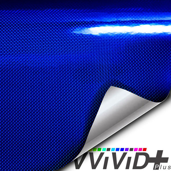 VVIVID+ Holographic Gloss Weave Blue vinyl wrap