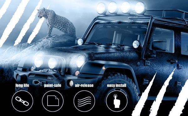 Vvivid+ beast black fur leather car wrap vinyl