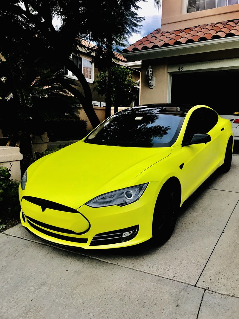 Premium Plus Matte Metallic Daytona Yellow car wrap vinyl film